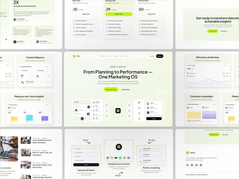 Reflect Marketing OS website ui v2