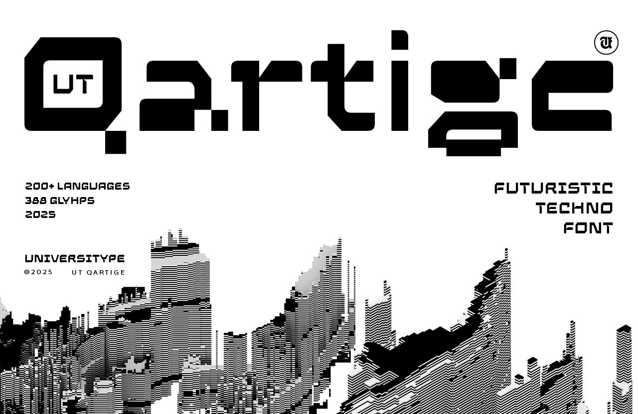 UT Qartige - A Techno-futuristic Typeface