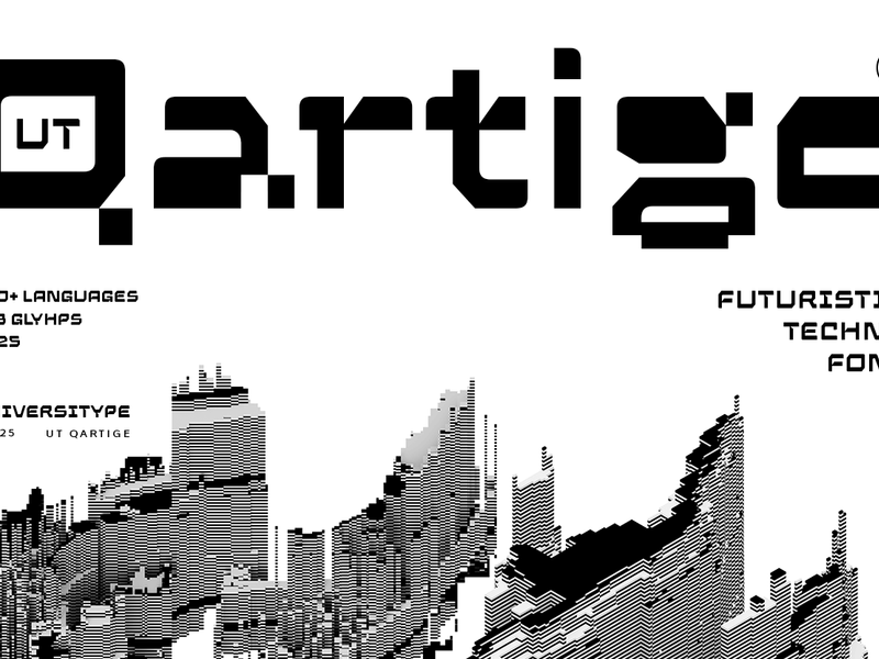UT Qartige - A Techno-futuristic Typeface