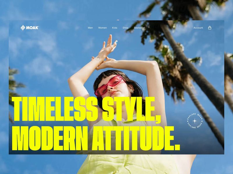 MOAK Fashion Website Hero Experience Exploration