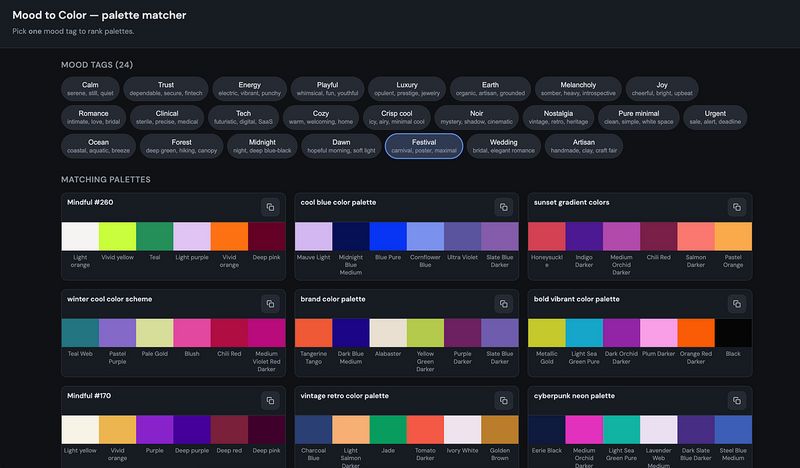 Designing by feeling: How I built a mood-to-color palette tool with AI
