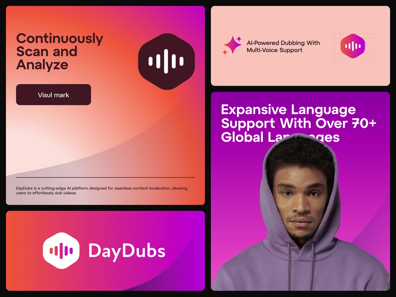 DayDubs Logo & Identity for a Global AI Platform by Vislume - ​UI/UX Design Agency