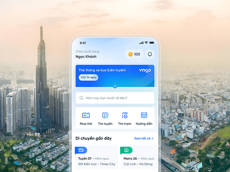 VNGO - Giải pháp liên kết giao thông công cộng | UX/UI