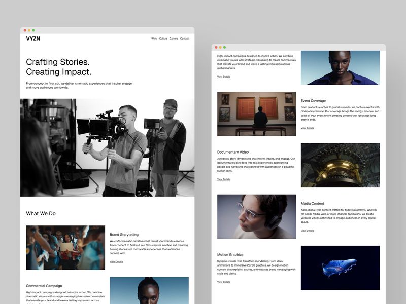 VYZN — Video Production Agency Template