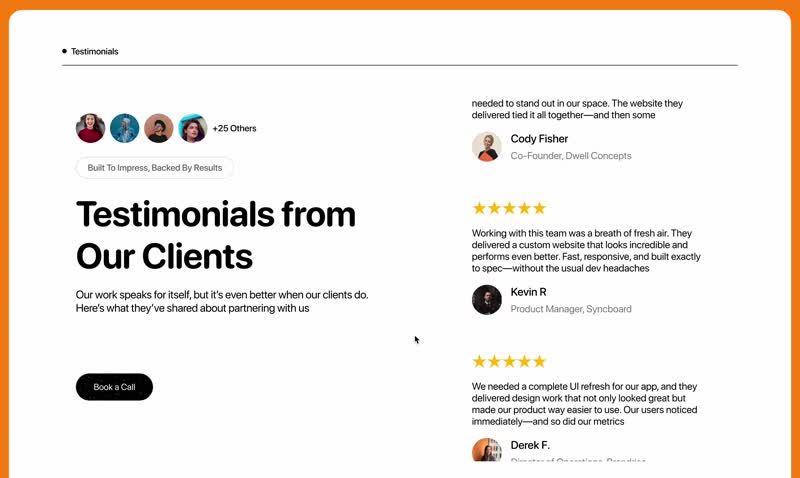 Testimonials Animation
