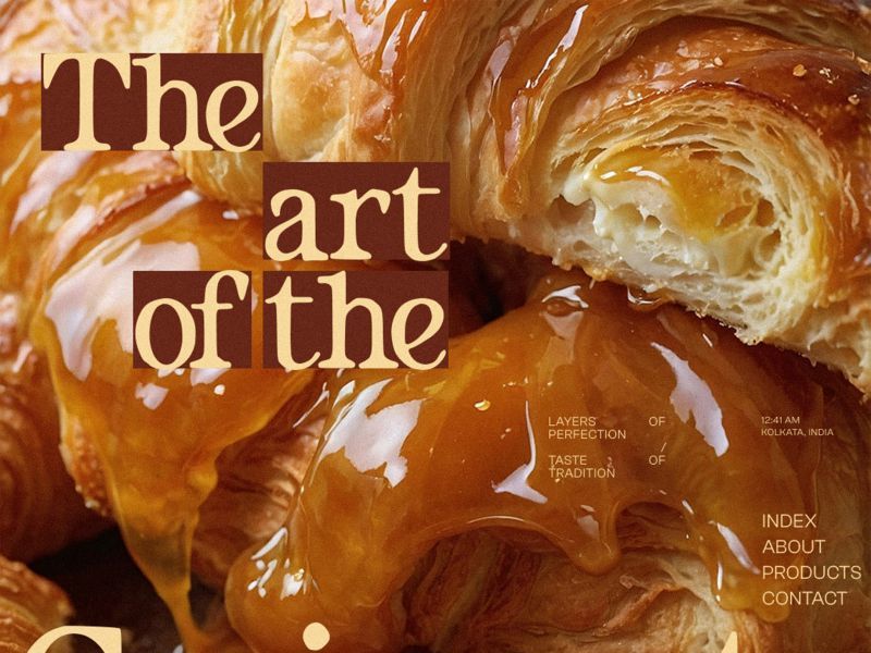 Editorial layout celebrating the art of the croissant. | Alprav Design - Brand Identity Designer