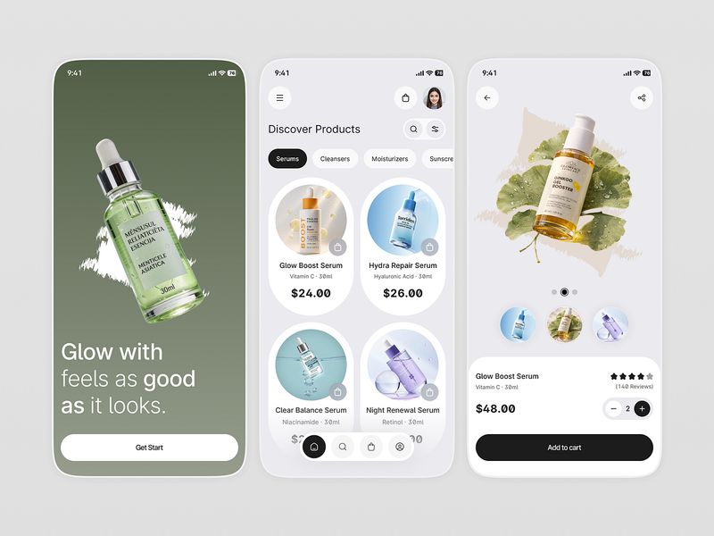 Skincare E-commerce App | Mobile UI/UX Design