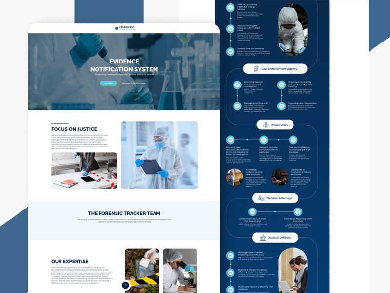 Forensic Tracker – GovTech & Legal UI Design