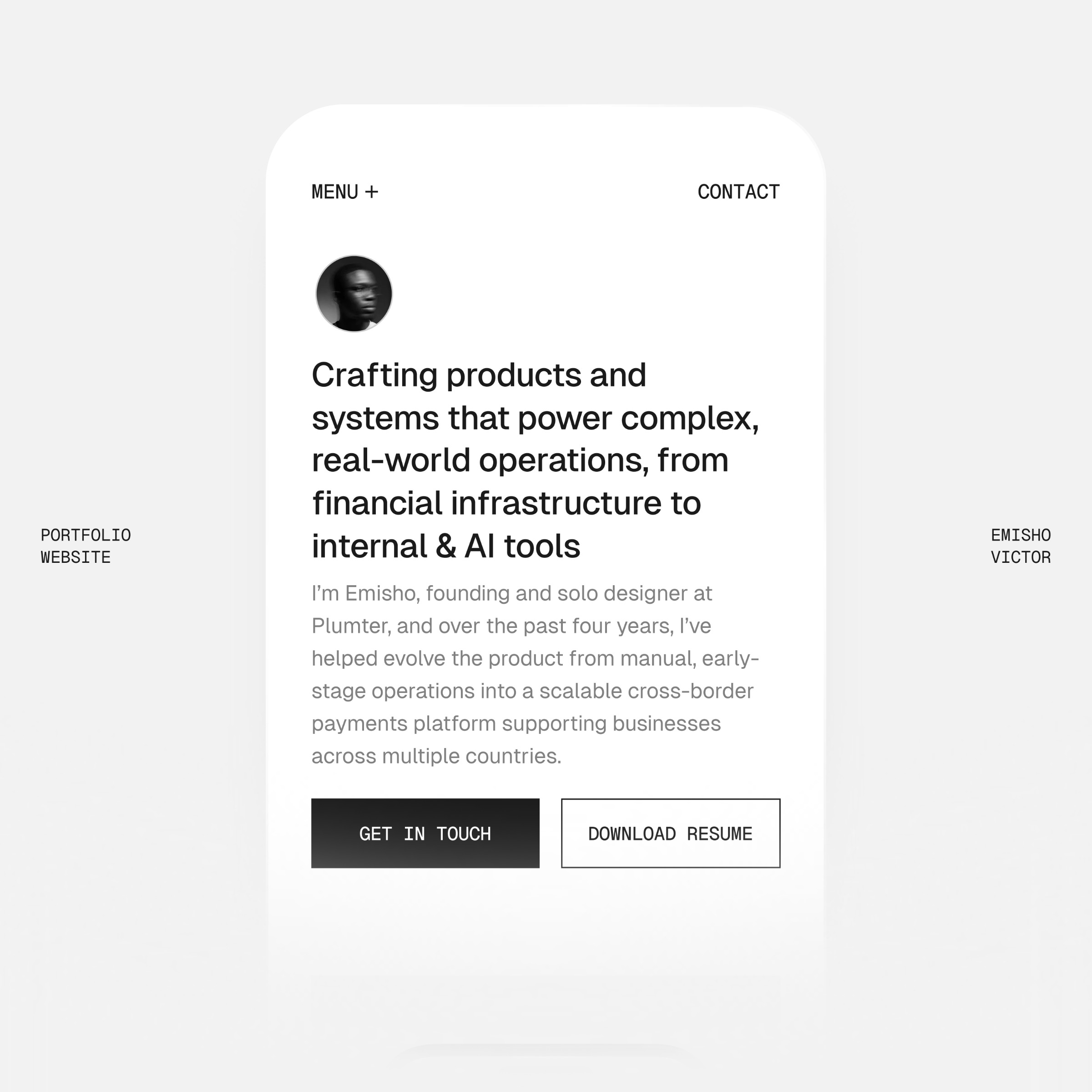 Simplified Portfolio Website Image 0