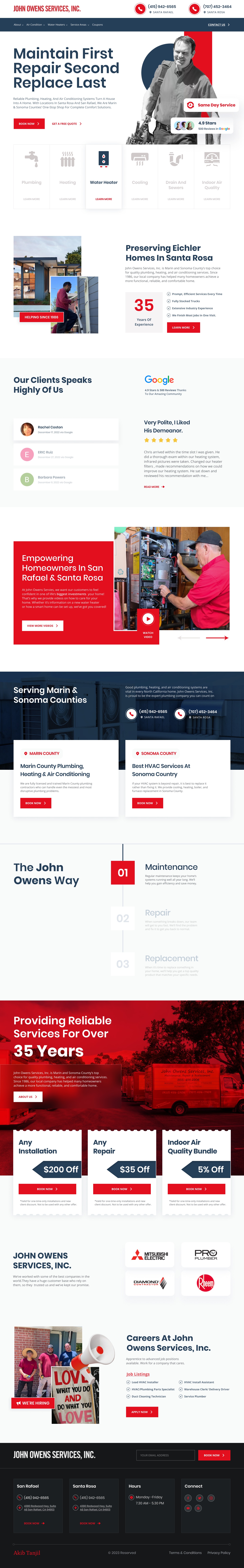 HVAC Company Website Design Image 1