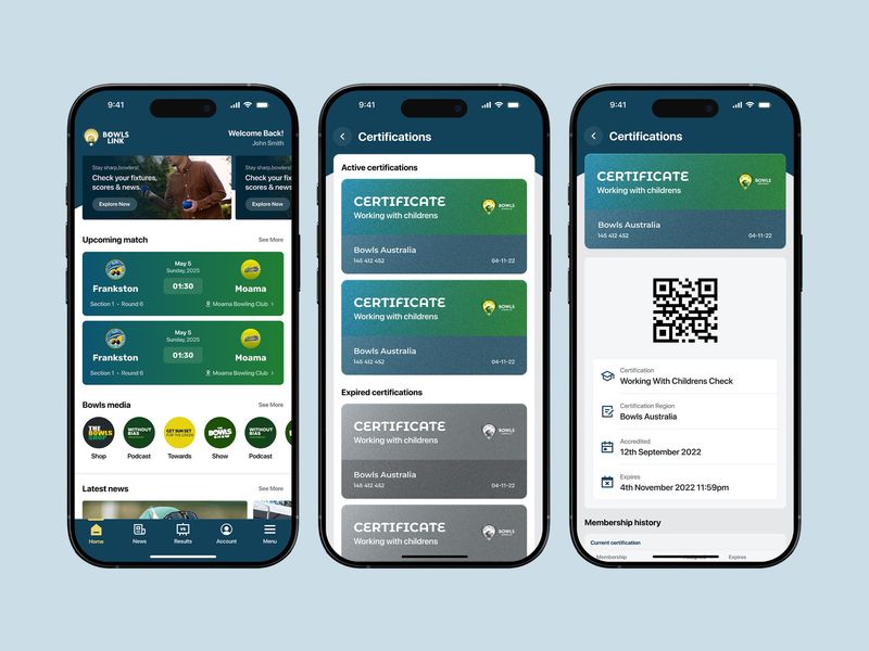 Sports Mobile App | Lawn Bowls