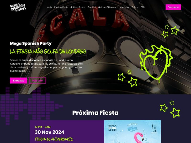 Mega Spanish Party – Vibrant Event Web Design