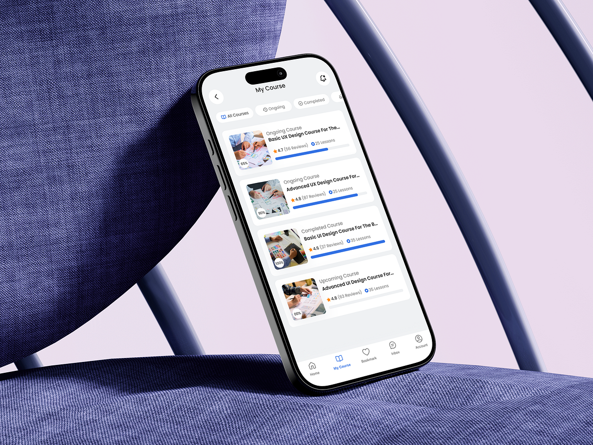 EdTech Online Learning Mobile App – My Course Detail Screen