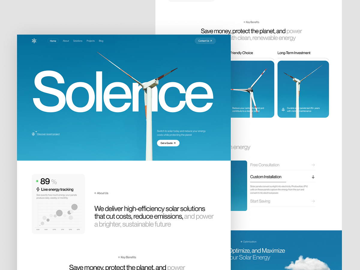 Solar Energy Website UI – Solence Image 0
