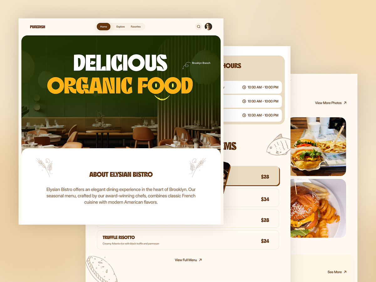 Restaurant Landing Page | PureDish Image 0
