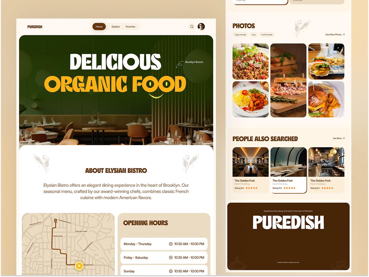 Restaurant Landing Page | PureDish Image 1