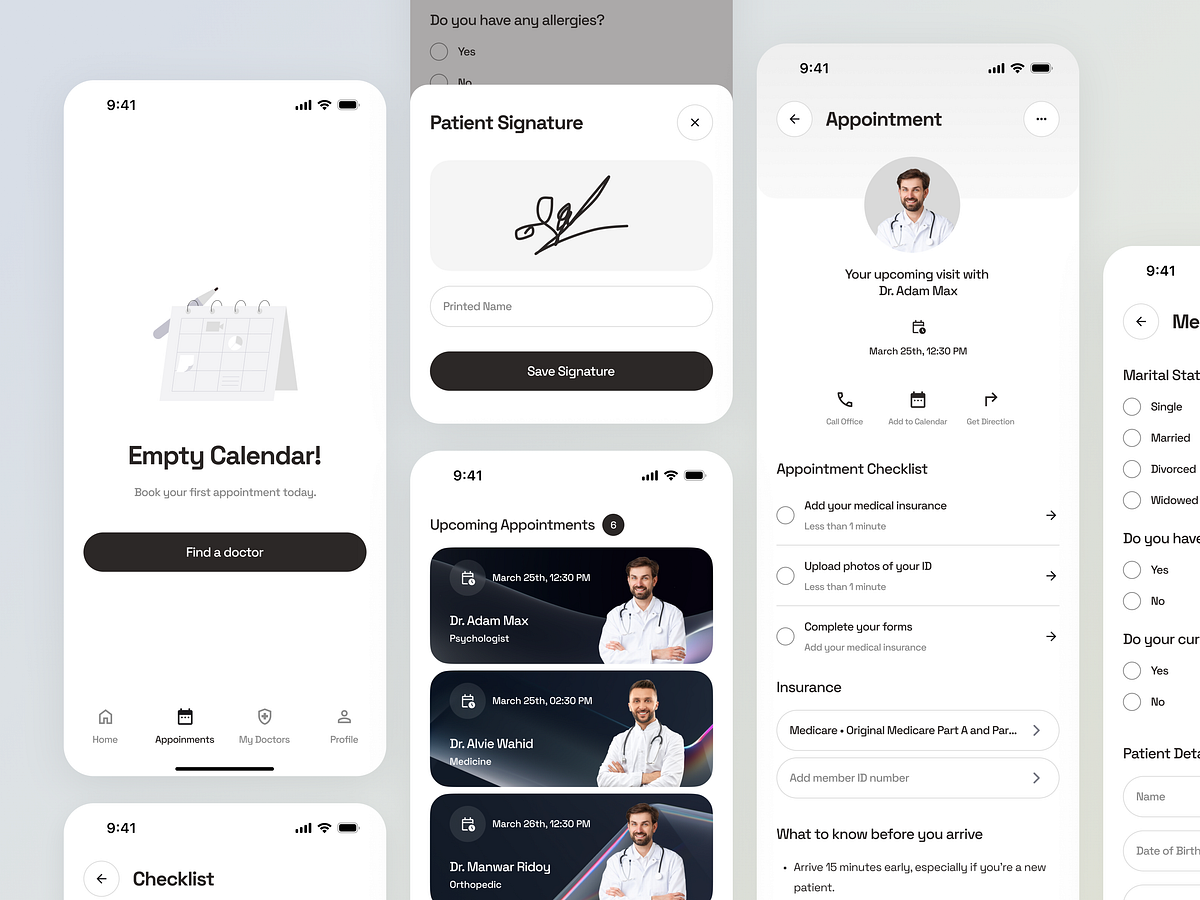 CuraDoc Medical Mobile App - Appointment Scheduling Flow Image 2