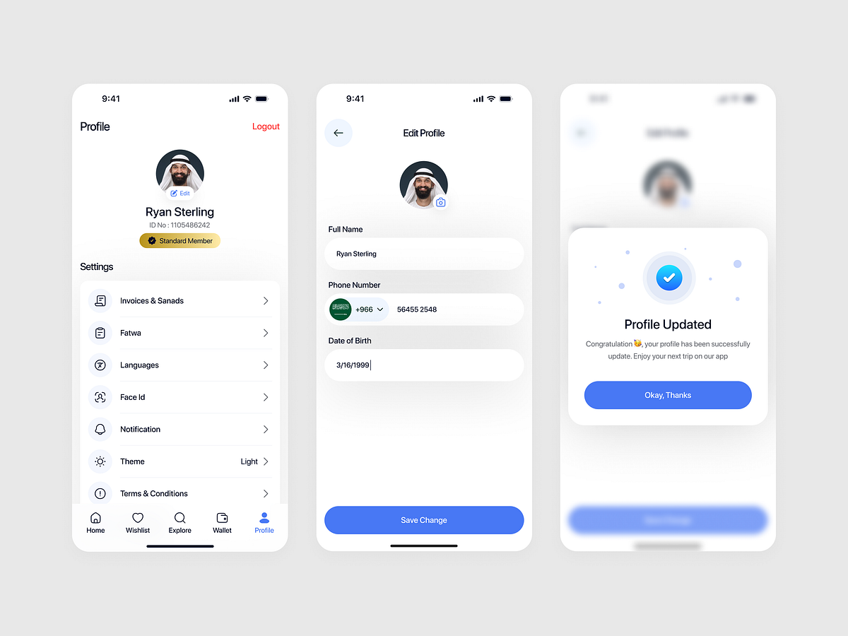 Fintech Mobile App - User Profile Management Image 1