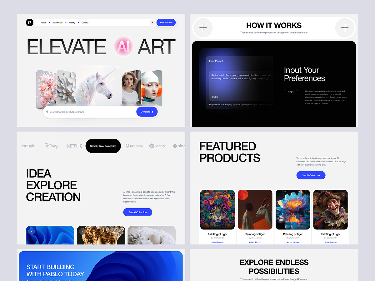 Elevate AI Art - Modern Website Design by Orbix Studio on Muzli
