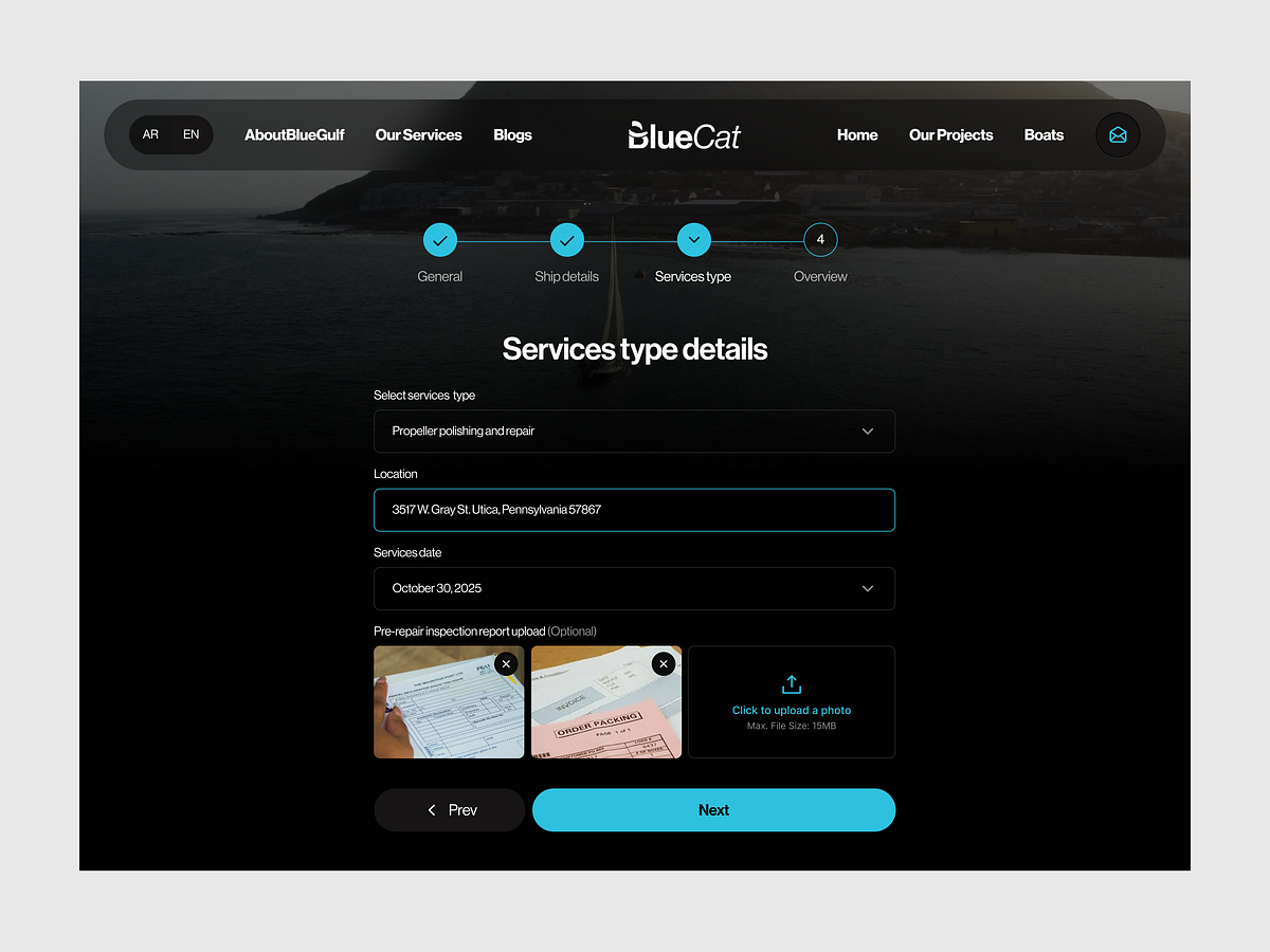 BlueCat – Luxury Yacht Service Flow Image 2