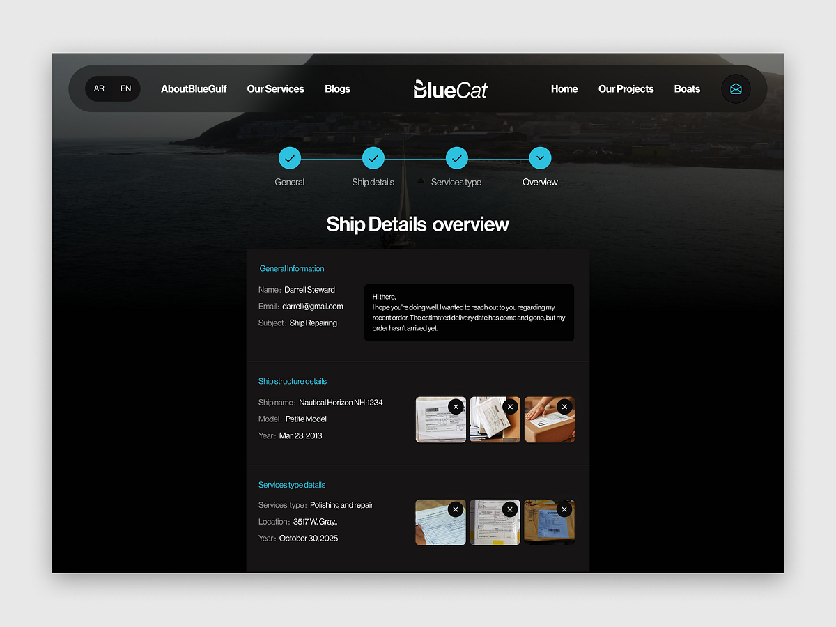 BlueCat – Luxury Yacht Service Flow Image 3