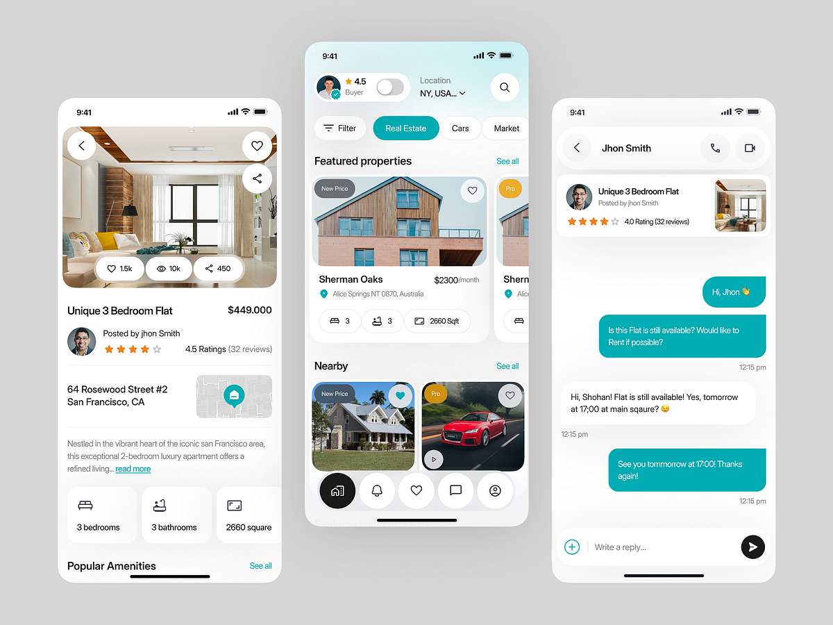 Real Estate Mobile App Design Image 1