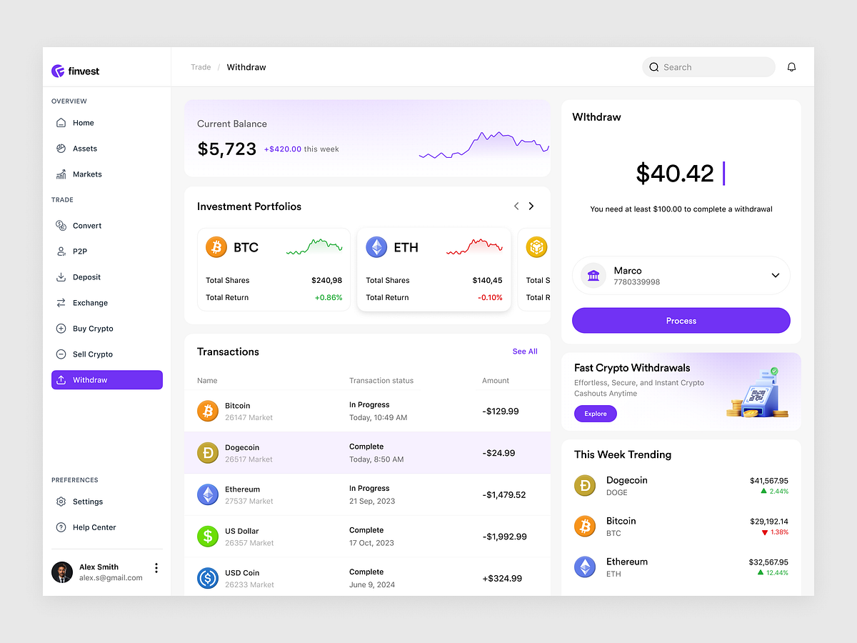 Fintech Dashboard Design