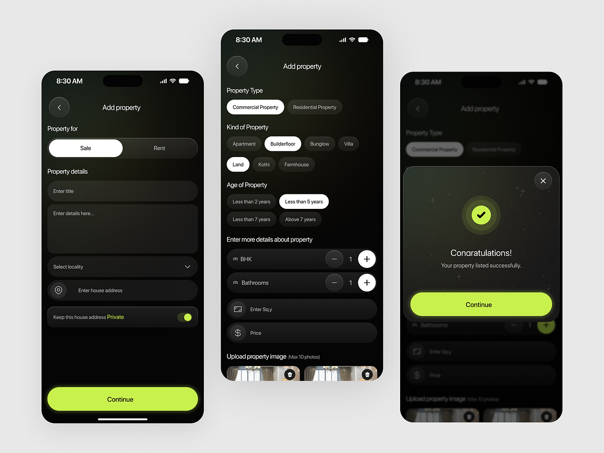 Property Listing – Mobile App Design