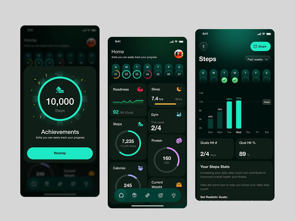 Fitness Challenge App – Gamified Health Tracking UI Image 1