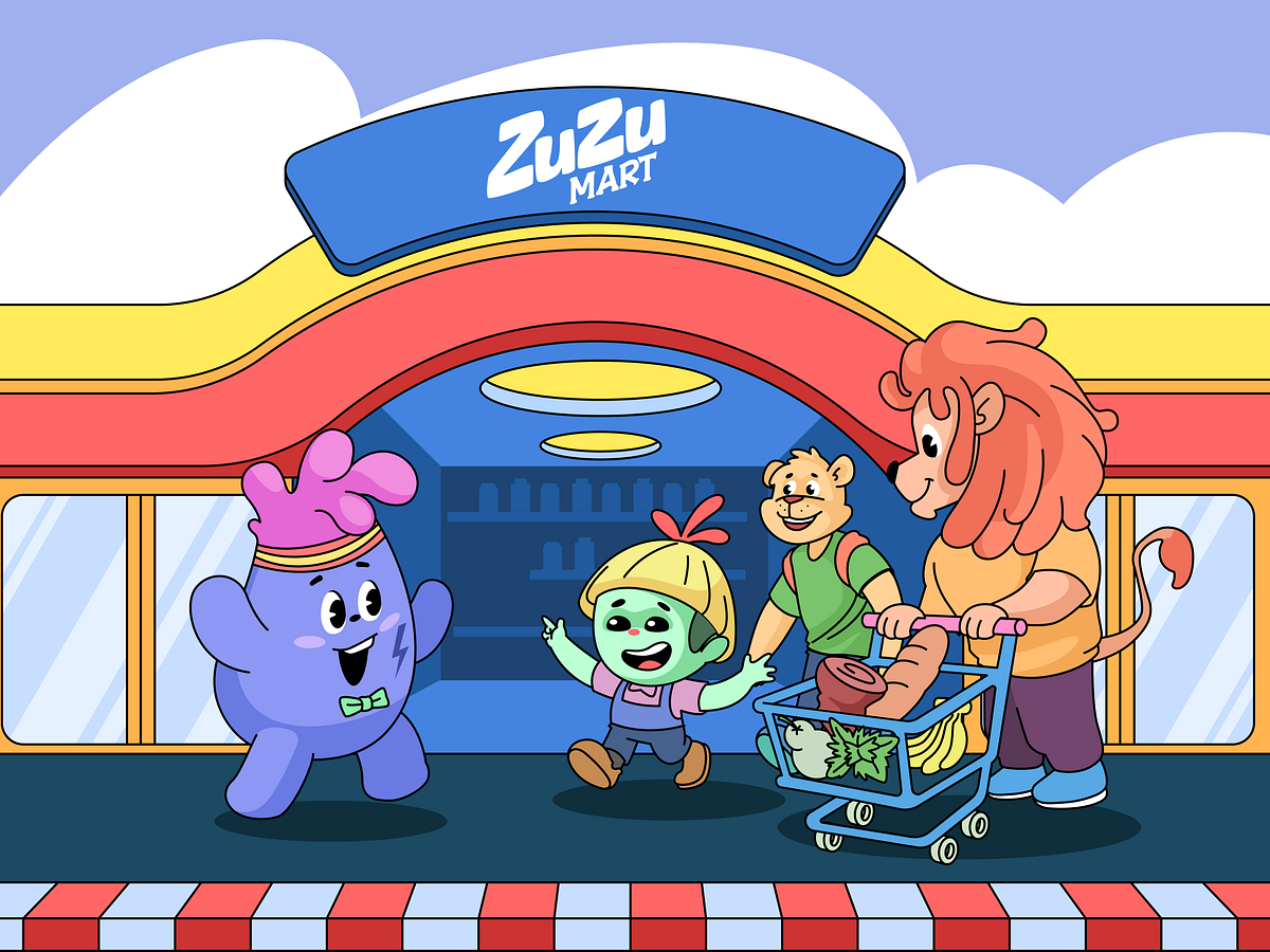 ZUZU MART Illustration – A Cheerful Grocery Experience