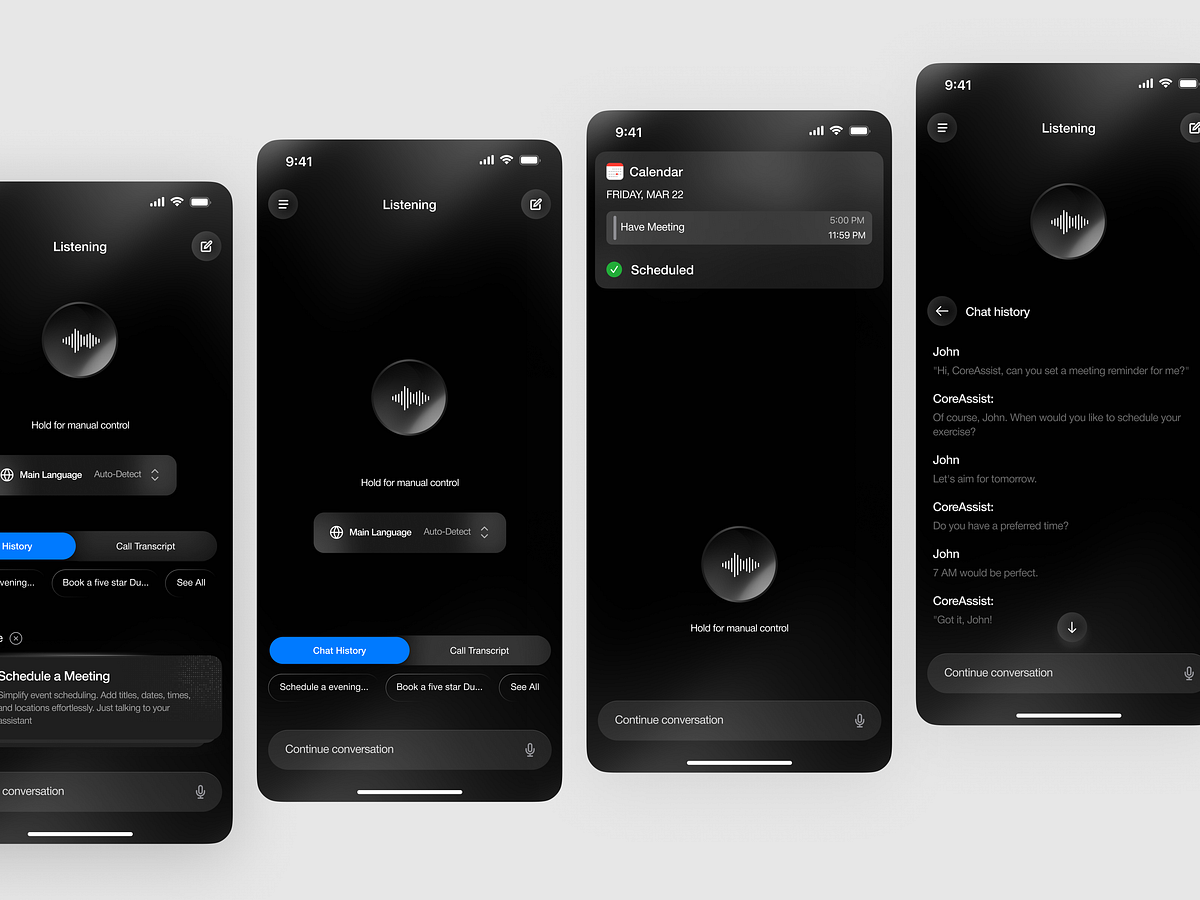 AI Voice Assistant  -  CoreAssist App Design Image 0