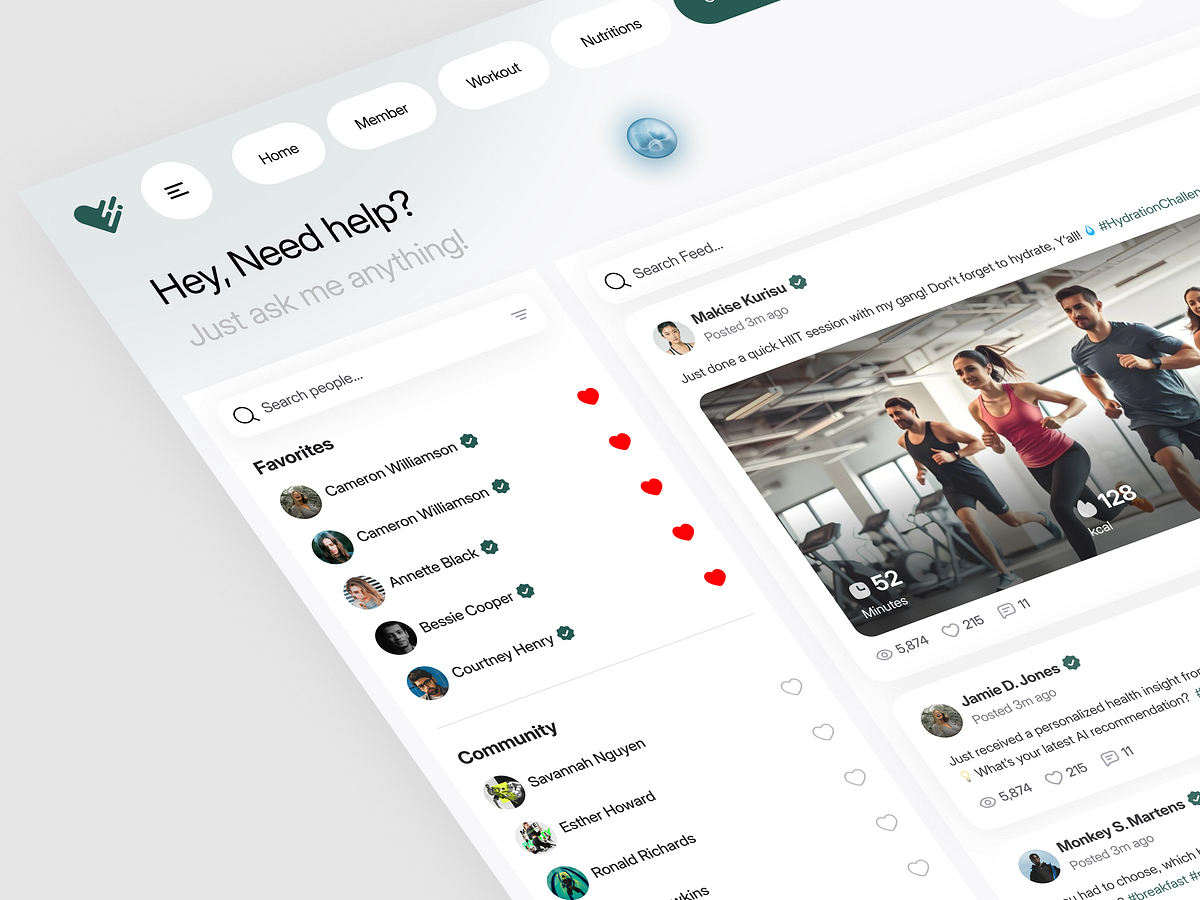 Fitness Nutrition Web App | Social Engagement Image 1