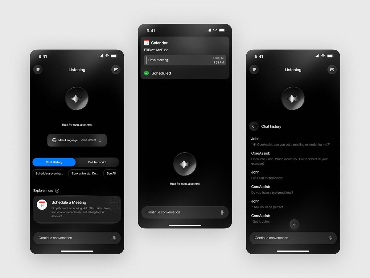 CoreAssist -  Ai Voice Mobile App Design Image 1