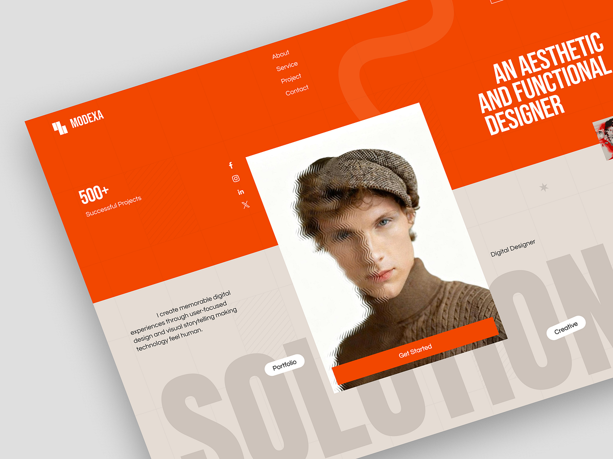 Modexa Portfolio Website - Hero Section Design Image 0
