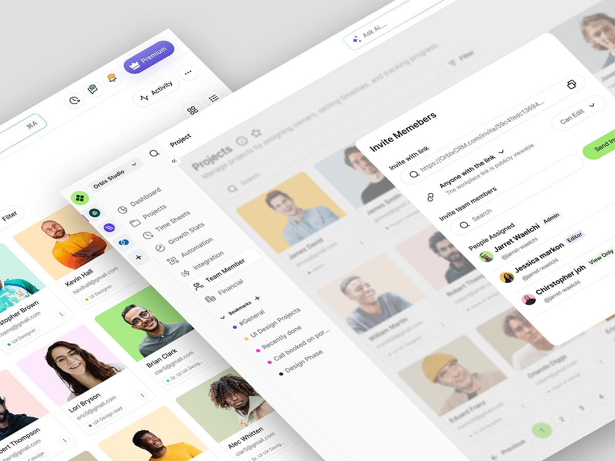 Project Management Dashboard – Team Members Overview Image 0