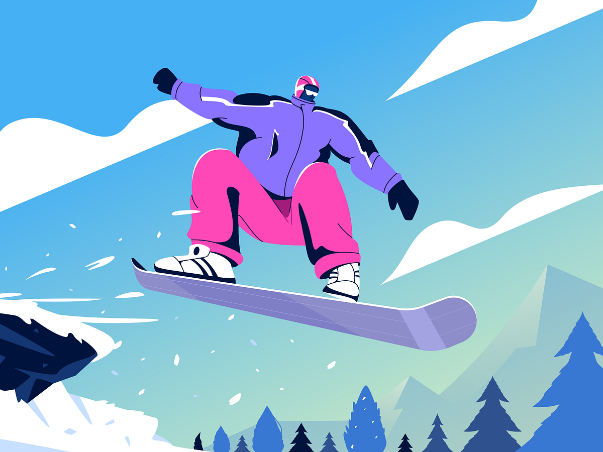 Winter Sports Illustration – Snowboard Action Scene