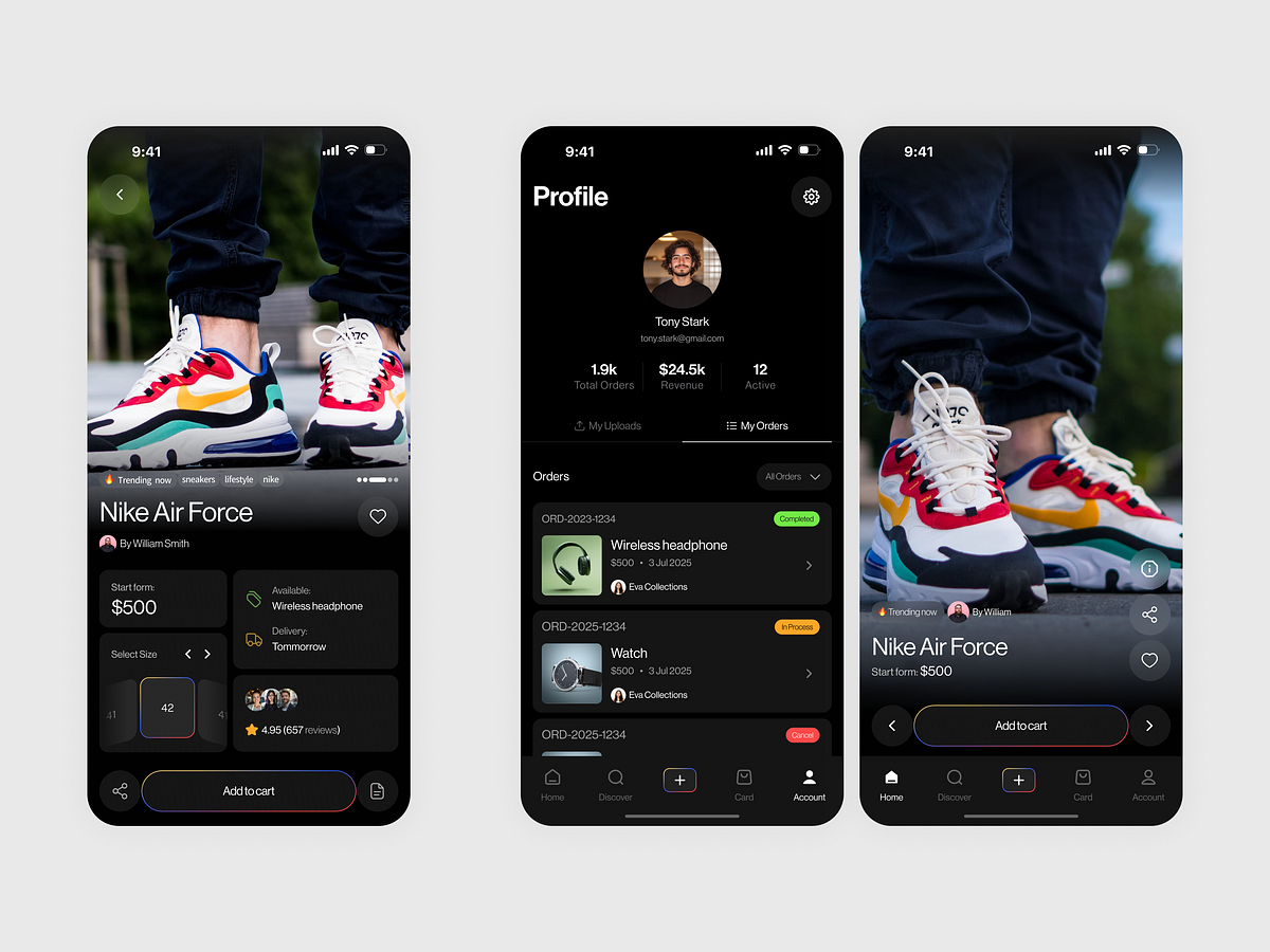 E-commerce Marketplace App | Product & Profile UI Image 2