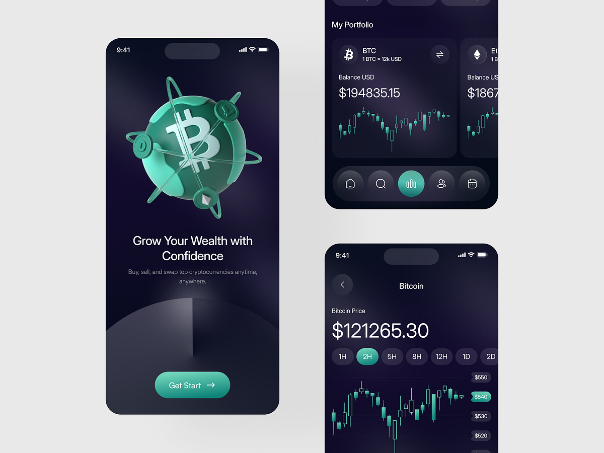 Crypto Wallet & Trading App - Investment & Market UI Image 1
