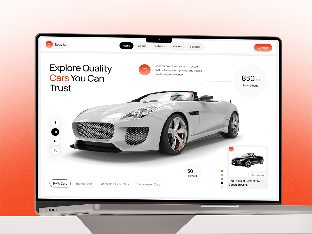 Car Marketplace Website | Automotive Sales Landing Page