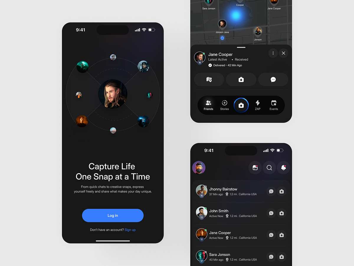 Social Discovery App UI Image 1