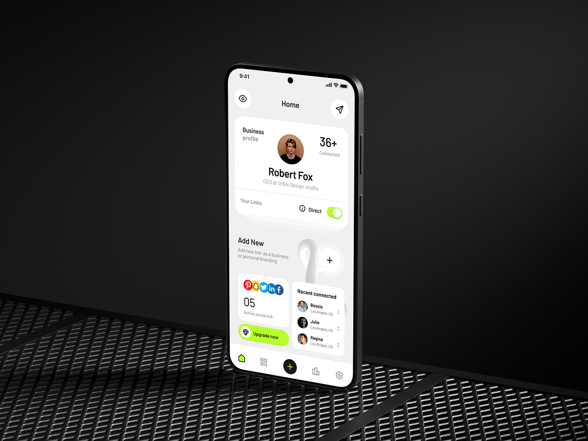 Digital Business Card & Social Link App | Mobile UI Design Image 0