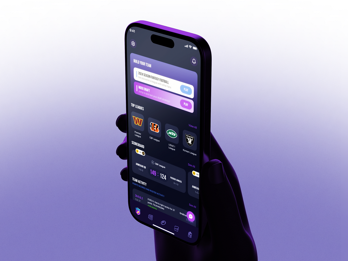 Fantasy League & Match Dashboard App UI Image 0