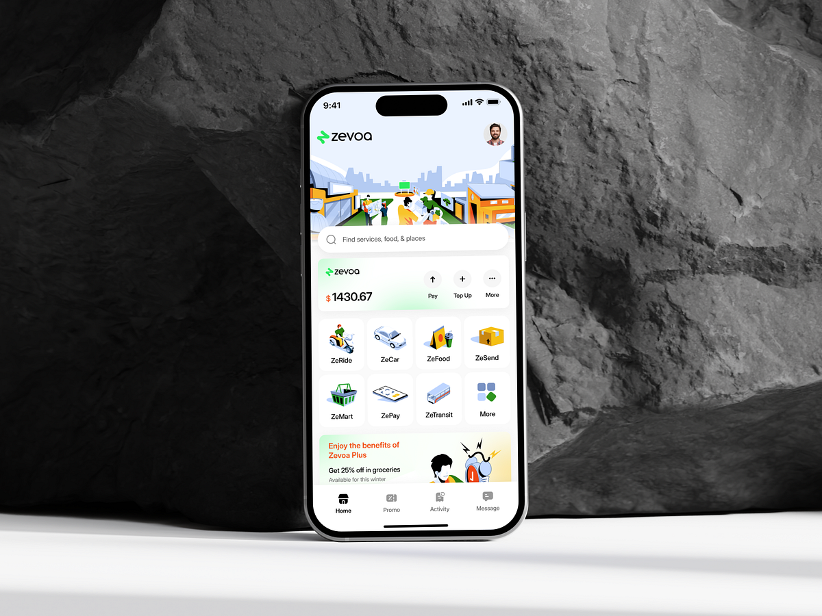 Super App Design | Delivery, Transport & Wallet System Image 1