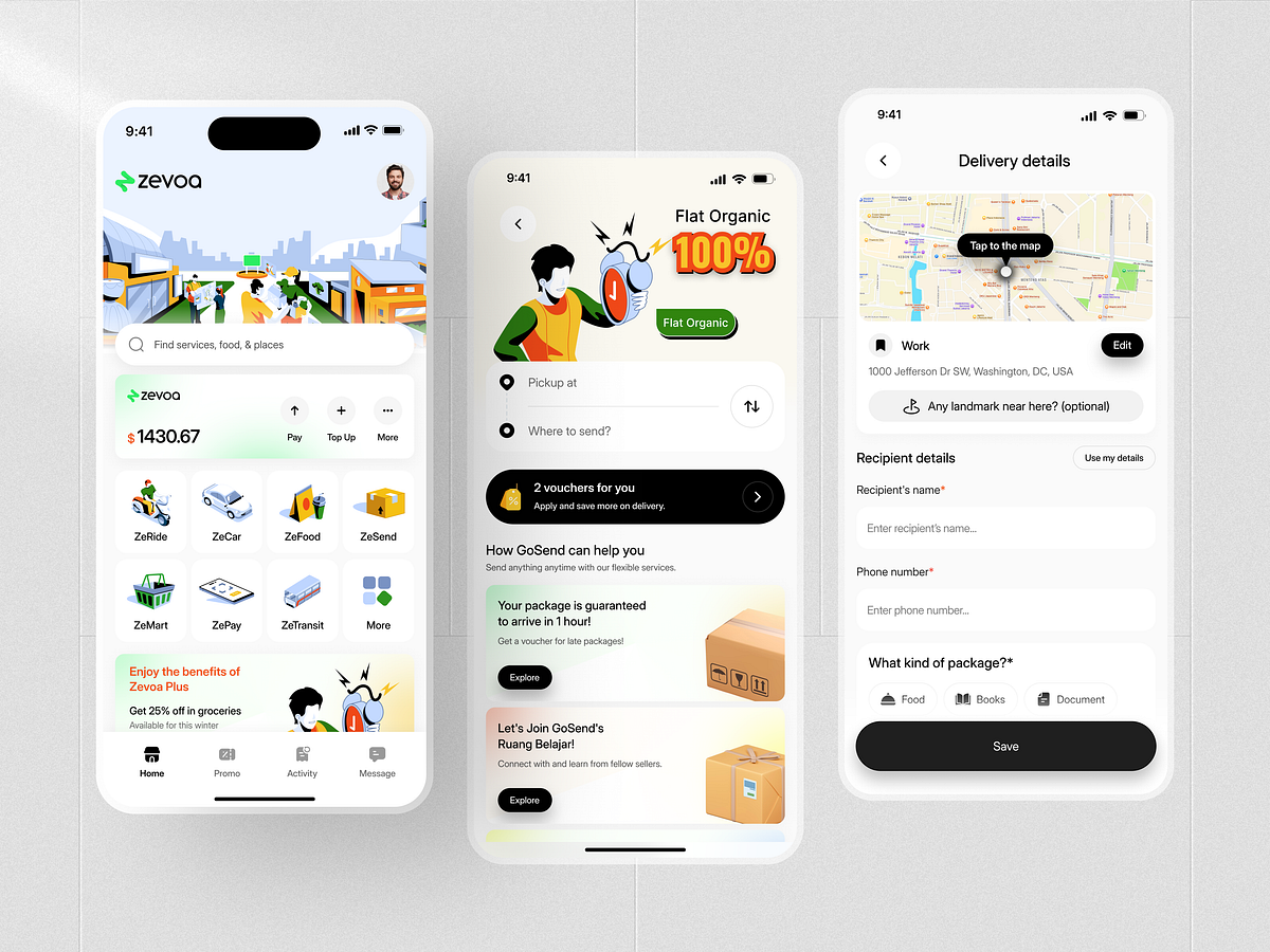 Super App Design | Delivery, Transport & Wallet System Image 2