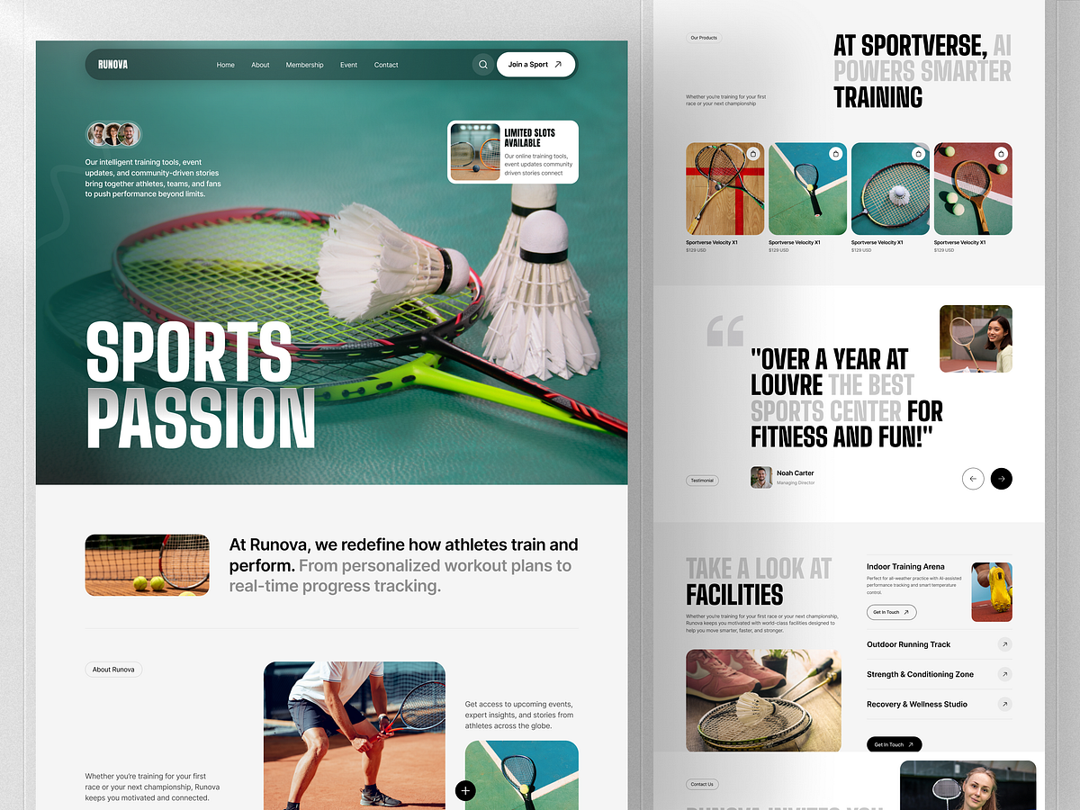 Runova - Sports Training Website Design Image 0