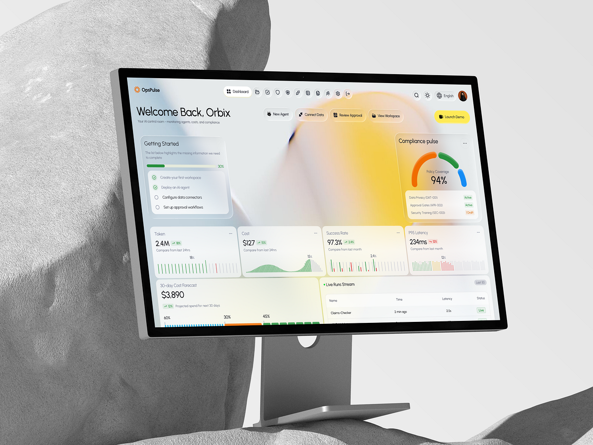 OpsPulse – AI Operations & Compliance SaaS Dashboard Design Image 1