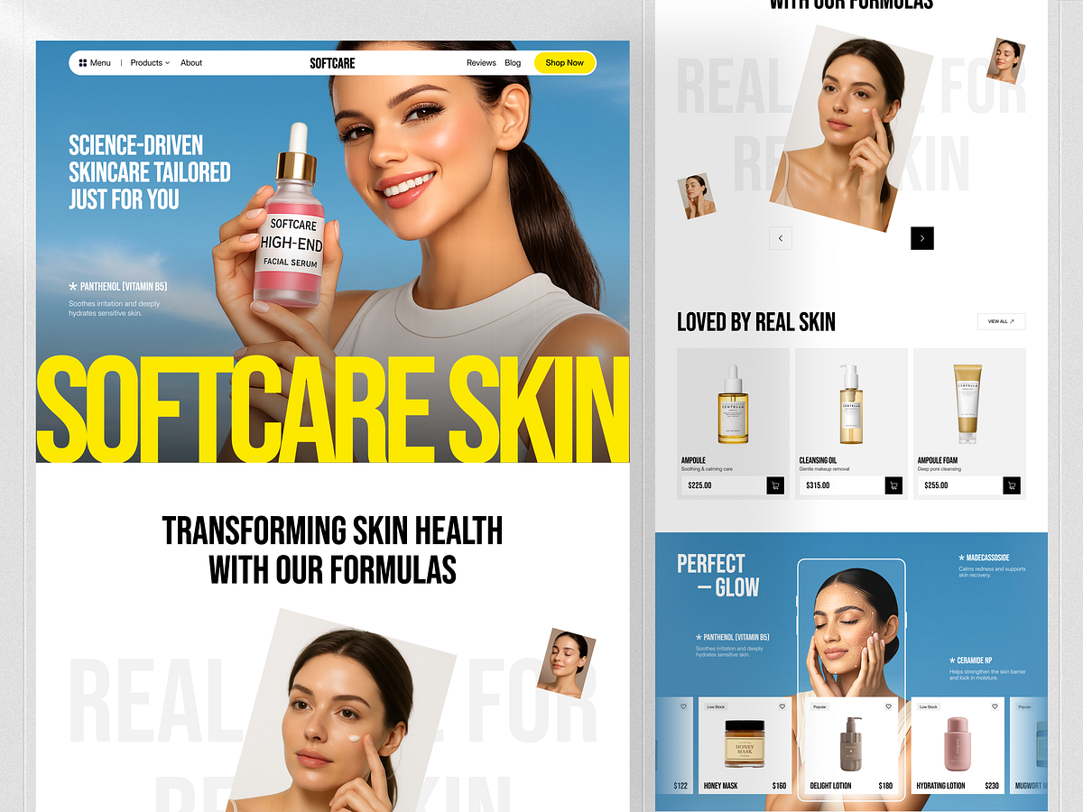 Skincare E-commerce Website Design Image 1