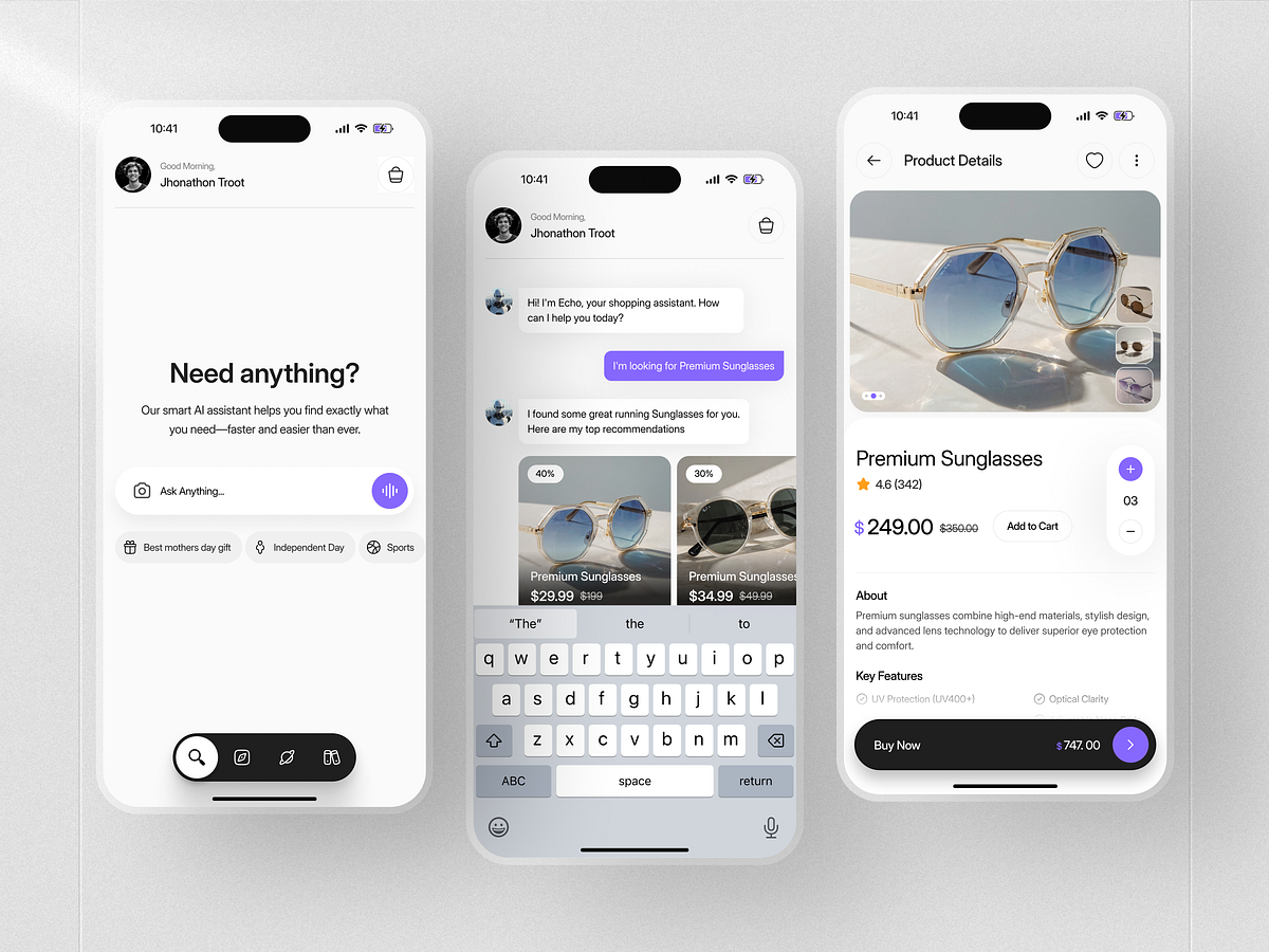 AI Shopping Assistant | E-commerce Mobile App UI  Image 0