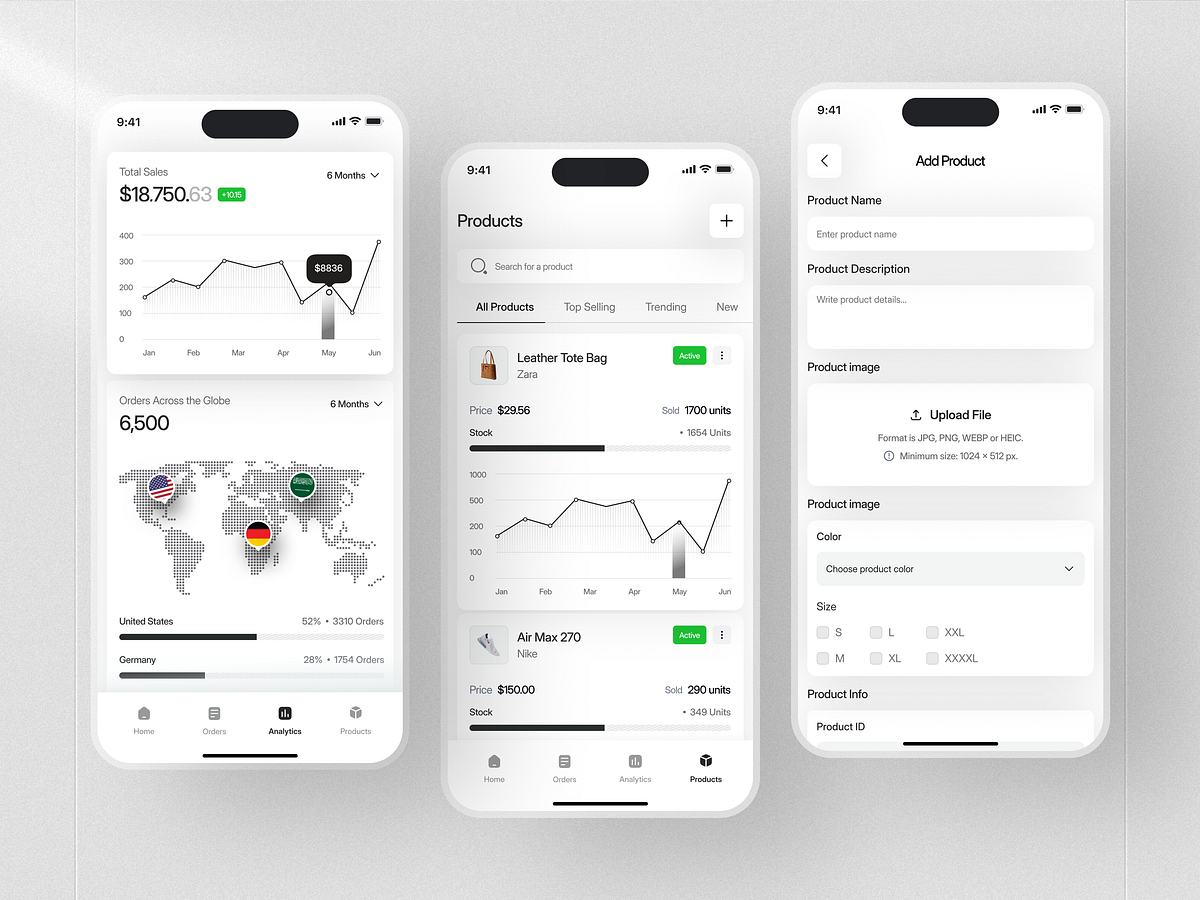 E commerce Analytics Dashboard – Mobile Admin App UI Image 0