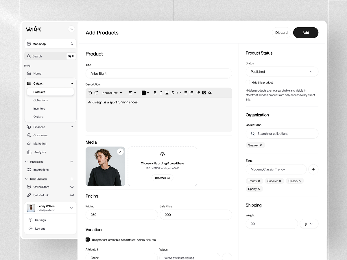 Modern E-commerce Product Management Dashboard Image 3